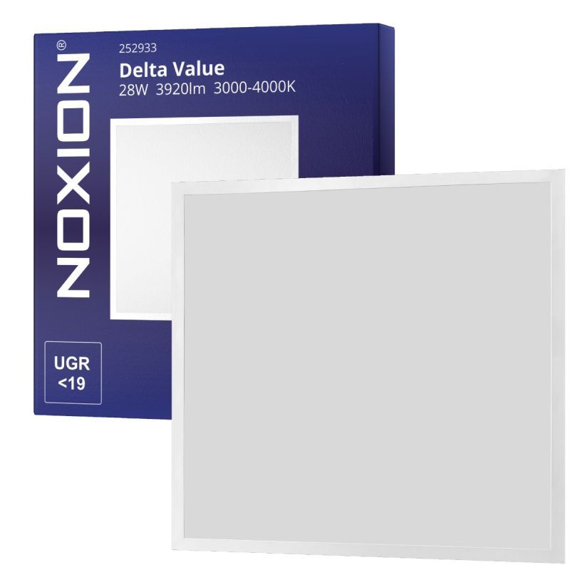 Noxion LED Panel Delta Value V5 Backlit 28W 3920lm - 830-840 CCT | 60x60cm - UGR <19 - Philips Driver 