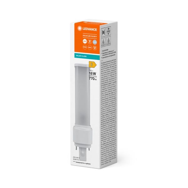 Ledvance Dulux-D LED 7W - 840 Kald Hvit | Erstatter 18W 